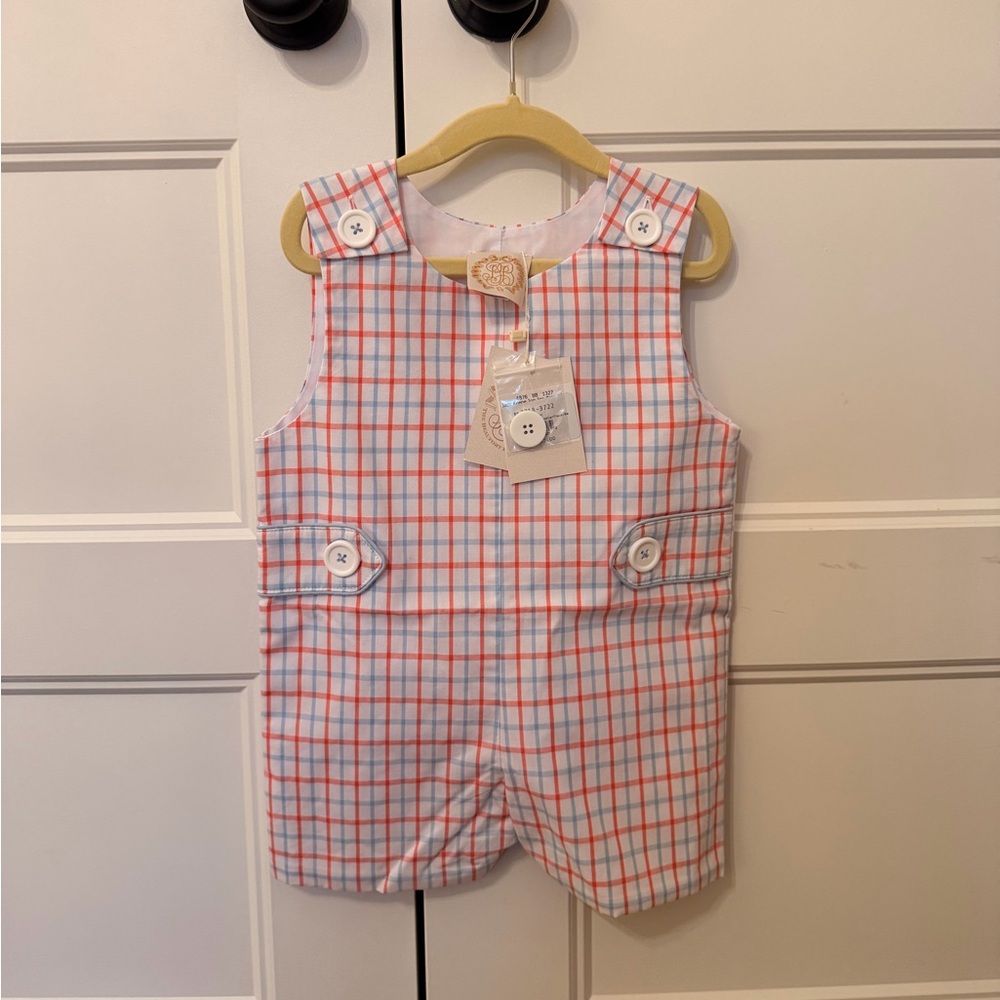 The Beaufort Bonnet Company plaid Jon Jon Romper
